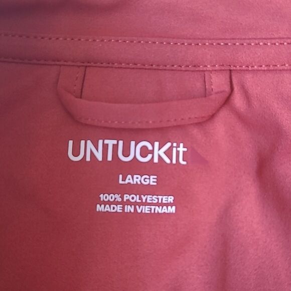 Untuckit Fleece Full-Zip sweater red size L NWOT - Picture 5 of 7